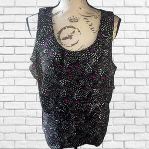 WHBM Black and Purple Women's Top